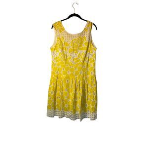 Bonnie bee women’s yellow and white crochet aline dress up size 14